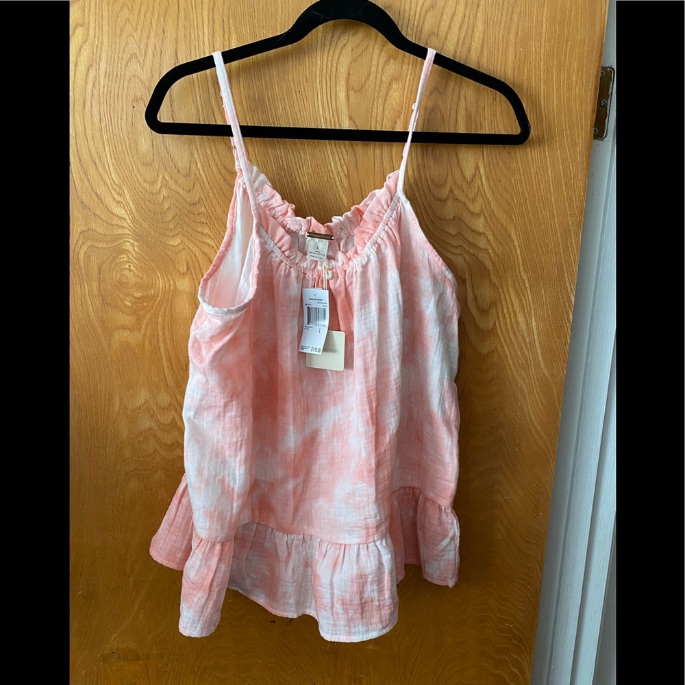 Magaschoni tie dye peplum tank top cotton L